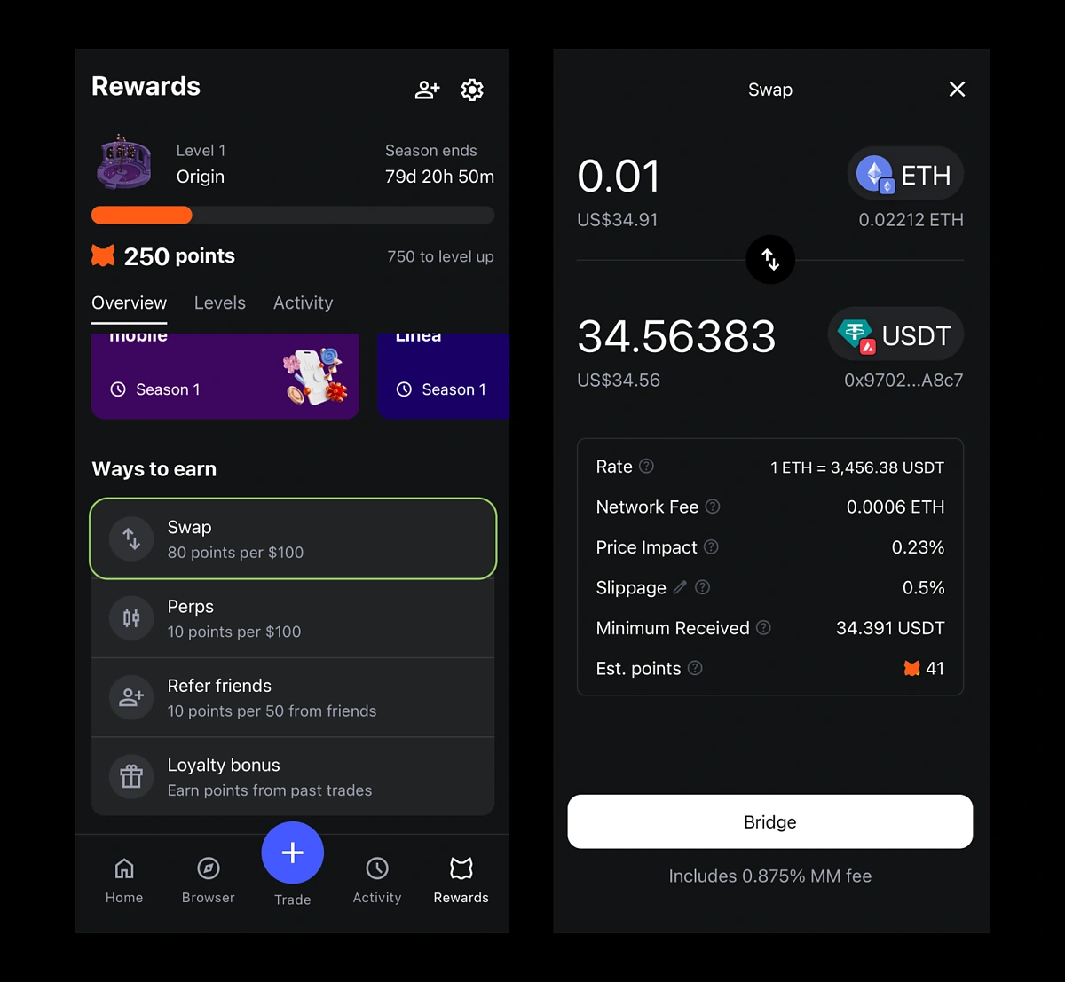 استخدم ميزة Swap في Metamask