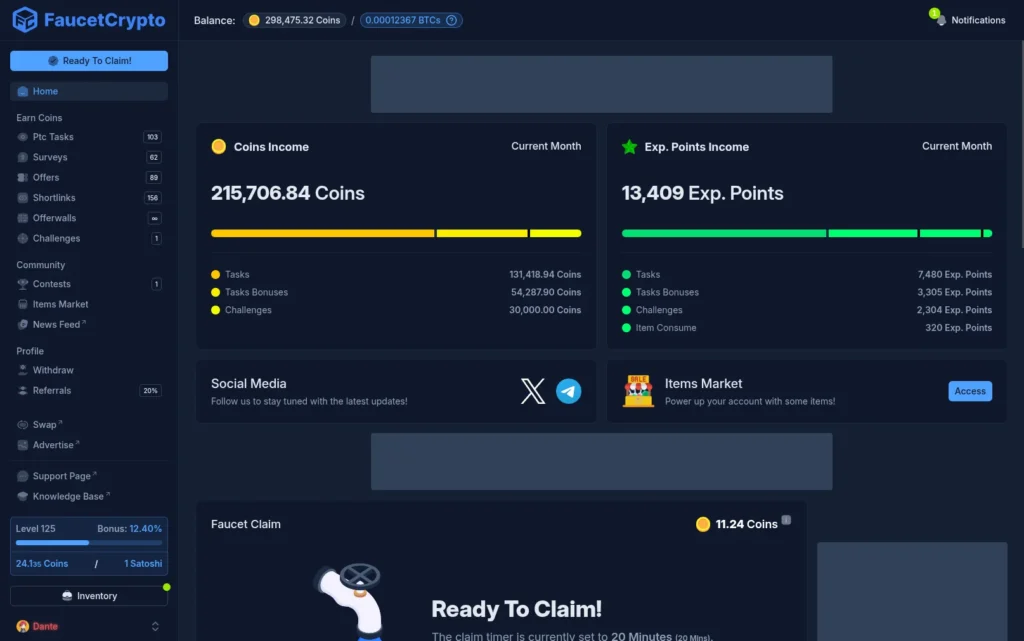 ربح العملات الرقمية من موقع FaucetCrypto